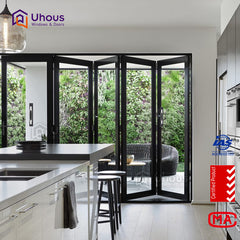 aluminium frames double glass accordion window cost on China WDMA