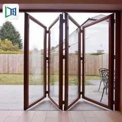 aluminum frame glass bi fold door decorative glass interior double bifold doors on China WDMA