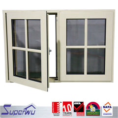 aluminum grill design double glazed fixed panel casement window and doors on China WDMA