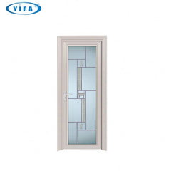 construction single pane aluminium interior french frosted double tempered glass bathroom door casement swing door on China WDMA