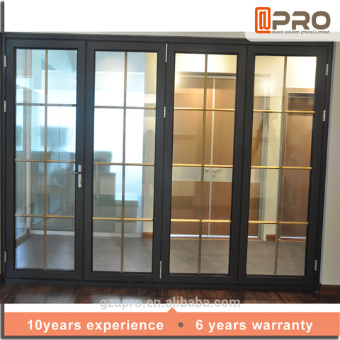 customize aluminum bathroom glass decorative aluminum screen doors commercial thermal break laminated glass bifold door on China WDMA