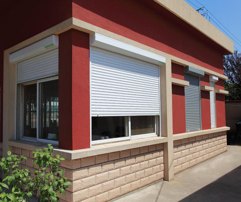 electric rolling up bright white roller shutter window on China WDMA