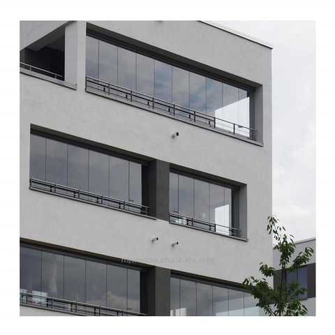 factory supply frameless aluminium sliding folding glass window doors transparent for glass curtain system on China WDMA