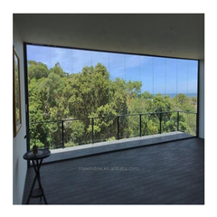 factory supply frameless aluminium sliding folding glass window doors transparent for glass curtain system on China WDMA