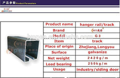 galvanized steel industrial sliding door track on China WDMA