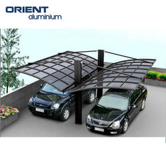 high quality low cost easy assemble morden Metal frame waterproof sunshade double car garages aluminium canopies carports on China WDMA