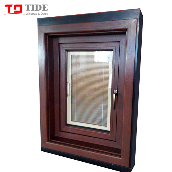 house adumbral Internal blinds aluminum wood window with surrounding frame on China WDMA