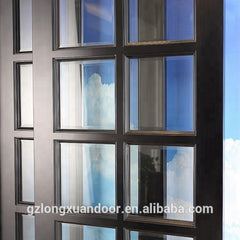 patio wooden frame sliding open double leaf beveled glass door with tempered glass on China WDMA