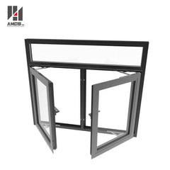 philippines price double glazing black aluminum framed glass casement window on China WDMA