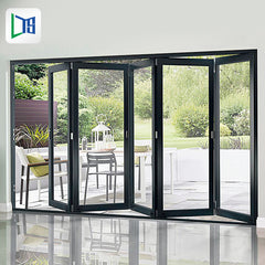 soundproof interior ffolding glass bifold french bi fold doors aluminum aluminium alloy folding door for restaurant on China WDMA