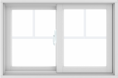 WDMA 36X24 (35.5 x 23.5 inch) White uPVC/Vinyl Sliding Window with Fractional Grilles