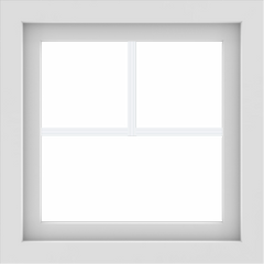 WDMA 24x24 (23.5 x 23.5 inch) White uPVC/Vinyl Picture Window with Fractional Grilles