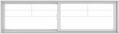 WDMA 84X24 (83.5 x 23.5 inch) White uPVC/Vinyl Sliding Window with Top Colonial Grids Grilles