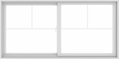 WDMA 72X36 (71.5 x 35.5 inch) White uPVC/Vinyl Sliding Window with Fractional Grilles