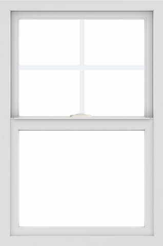 WDMA 24x36 (23.5 x 35.5 inch) black uPVC/Vinyl Single and Double Hung Window with Top Colonial Grids Interior