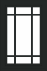 WDMA 24x36 (23.5 x 35.6 inch) black uPVC/Vinyl Crank out Awning Window with Prairie Grilles Exterior