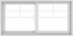 WDMA 48X24 (47.5 x 23.5 inch) White uPVC/Vinyl Sliding Window with Top Colonial Grids Grilles