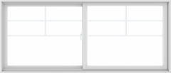 WDMA 84X36 (83.5 x 35.5 inch) White uPVC/Vinyl Sliding Window with Top Colonial Grids Grilles