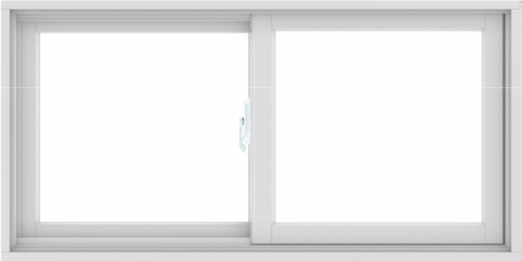 WDMA 48X24 (47.5 x 23.5 inch) White uPVC/Vinyl Sliding Window without Grids Interior