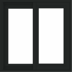 WDMA 24x24 (23.5 x 23.5 inch) black uPVC/Vinyl Slide Window without grids exterior