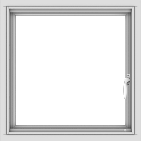 WDMA 24x24 (23.5 x 23.5 inch) White Aluminum Push out Casement Window without Grids Interior