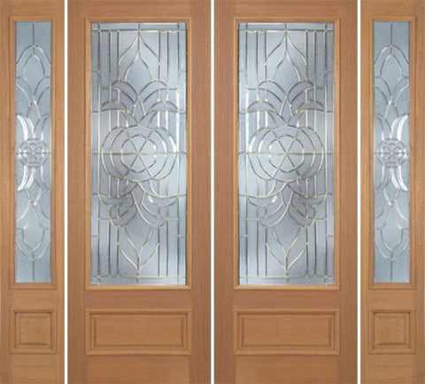 WDMA 100x96 Door (8ft4in by 8ft) Exterior Mahogany Livingston Double Door/2side w/ C Glass - 8ft Tall 1