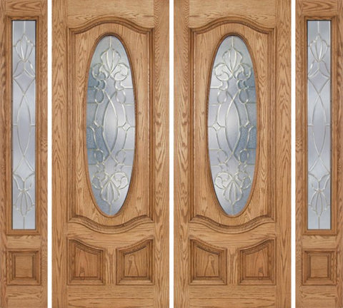 WDMA 100x96 Door (8ft4in by 8ft) Exterior Oak Dally Double Door/2side w/ CO Glass - 8ft Tall 1