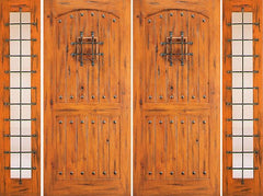 WDMA 108x96 Door (9ft by 8ft) Exterior Knotty Alder Double Door with Two Sidelights External Alder Speakeasy 1