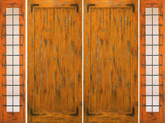 WDMA 108x96 Door (9ft by 8ft) Exterior Knotty Alder Pre-hung Double Door with Two Sidelights  1