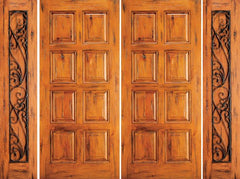 WDMA 120x80 Door (10ft by 6ft8in) Exterior Knotty Alder Entry Double Door with Two Sidelights 8-Panel 1