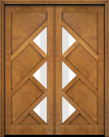 WDMA 120x84 Door (10ft by 7ft) Exterior Barn Mahogany Mid Century 4 Panel Contemporary Modern 3 Lite or Interior Double Door 2