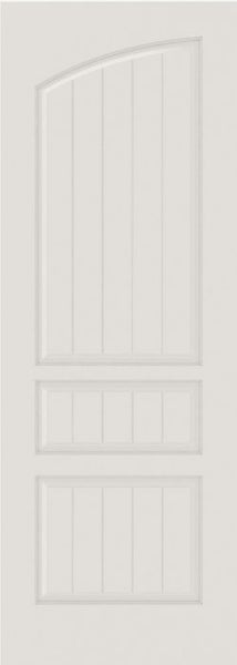 WDMA 12x80 Door (1ft by 6ft8in) Interior Barn Smooth SV3060 MDF PLANK/V-GROOVE 3 Panel Arch Panel Single Door 1