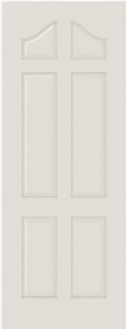 WDMA 12x80 Door (1ft by 6ft8in) Interior Bypass Smooth 6050 MDF 6 Panel Arch Panel Single Door 1