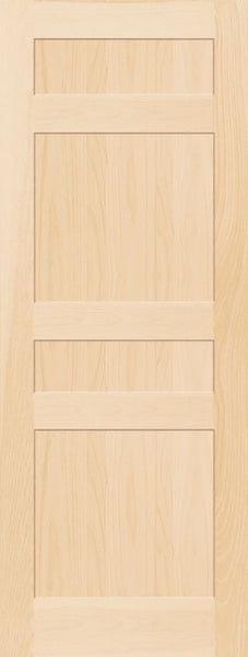 WDMA 12x80 Door (1ft by 6ft8in) Interior Pocket Paint grade 794Z Wood 4 Panel Transitional Shaker Single Door 1