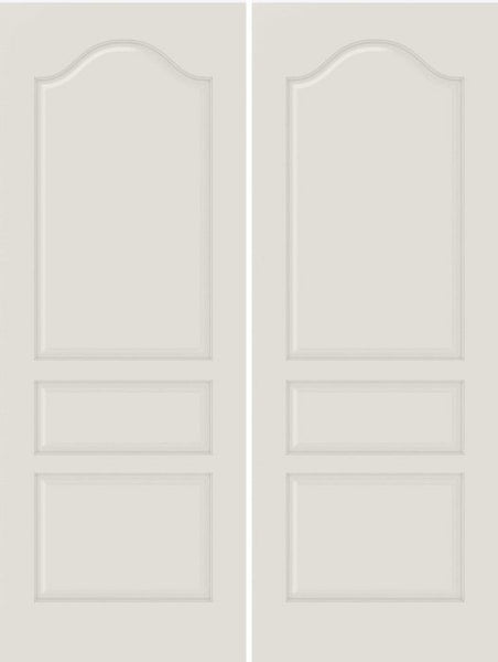 WDMA 20x80 Door (1ft8in by 6ft8in) Interior Barn Smooth 3050 MDF 3 Panel Arch Panel Double Door 1