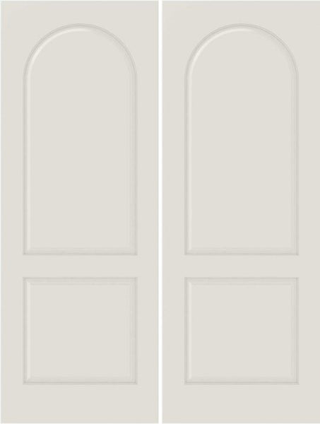 WDMA 20x80 Door (1ft8in by 6ft8in) Interior Barn Smooth 2040 MDF 2 Panel Round Panel Double Door 1