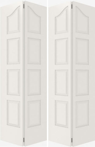 WDMA 20x80 Door (1ft8in by 6ft8in) Interior Bifold Smooth 8050 MDF 8 Panel Arch Panel Double Door 2