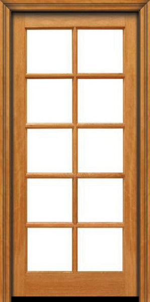 WDMA 24x80 Door (2ft by 6ft8in) French Mahogany 80in 10 lite Single Door IG Glass 1