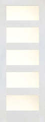 WDMA 24x80 Door (2ft by 6ft8in) Interior Barn Paint grade 4 Lite / 5 Lite Shaker White Single Door w/ Matte Glass SH-20 1