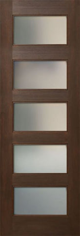 WDMA 24x96 Door (2ft by 8ft) Interior Mahogany 96in Five Lite Square Sticking w/Reveal Single Door 1