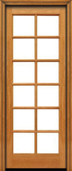 WDMA 24x96 Door (2ft by 8ft) Patio Mahogany 96in 12 lite French Single Door IG Glass 1