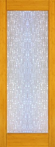 WDMA 24x96 Door (2ft by 8ft) Interior Barn Bamboo BM-36 Contemporary Contempo Glass Single Door 1