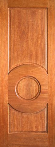 WDMA 24x96 Door (2ft by 8ft) Interior Barn Mahogany P-680 3 Panel Circle Panel Single Door 1