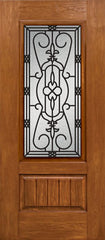 WDMA 30x80 Door (2ft6in by 6ft8in) Exterior Cherry Plank Panel 3/4 Lite Single Entry Door 3/4 Lite w/ MD Glass 1