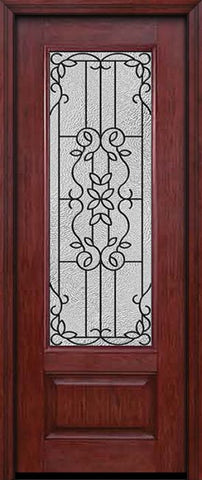 WDMA 30x96 Door (2ft6in by 8ft) Exterior Cherry 96in 3/4 Lite Single Entry Door Mediterranean Glass 1