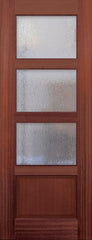 WDMA 30x96 Door (2ft6in by 8ft) Exterior Mahogany 96in 3 lite TDL Continental DoorCraft Door w/Textured Glass 1