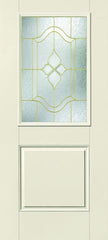 WDMA 32x80 Door (2ft8in by 6ft8in) Exterior Smooth Fiberglass Impact HVHZ Door 1/2 Lite 1 Panel Concorde 6ft8in 1