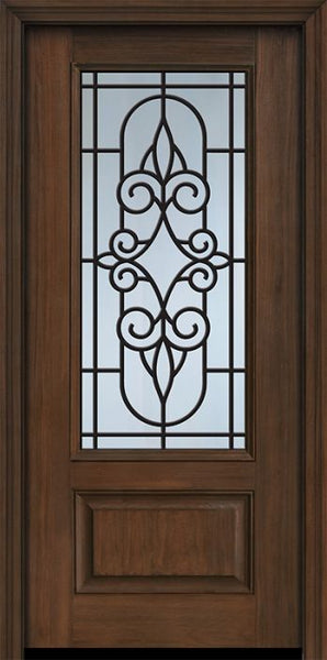 WDMA 32x80 Door (2ft8in by 6ft8in) Exterior Cherry 80in 1 Panel 3/4 Lite Salento / Walnut Door 1