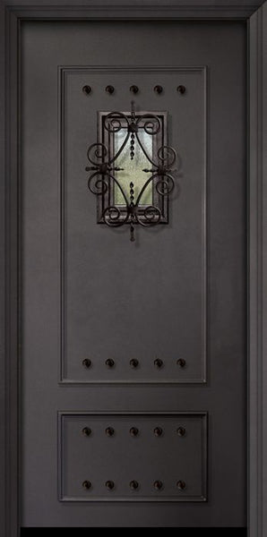 WDMA 32x80 Door (2ft8in by 6ft8in) Exterior 80in ThermaPlus Steel 2 Panel Door with Speakeasy / Clavos 1