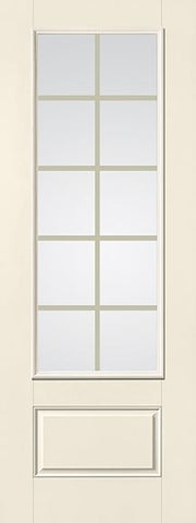 WDMA 32x96 Door (2ft8in by 8ft) Patio Smooth Fiberglass Impact French Door 8ft 3/4 Lite GBG Flat White Low-E 1